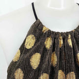 Sunday in Brooklyn Women's Gold Maxi Metallic Polka Dot Holiday Size S Dress - Article Consignment