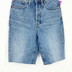 Madewell Women's Blue Long Denim Button Fly High Rise Size 24/00 Shorts - Article Consignment