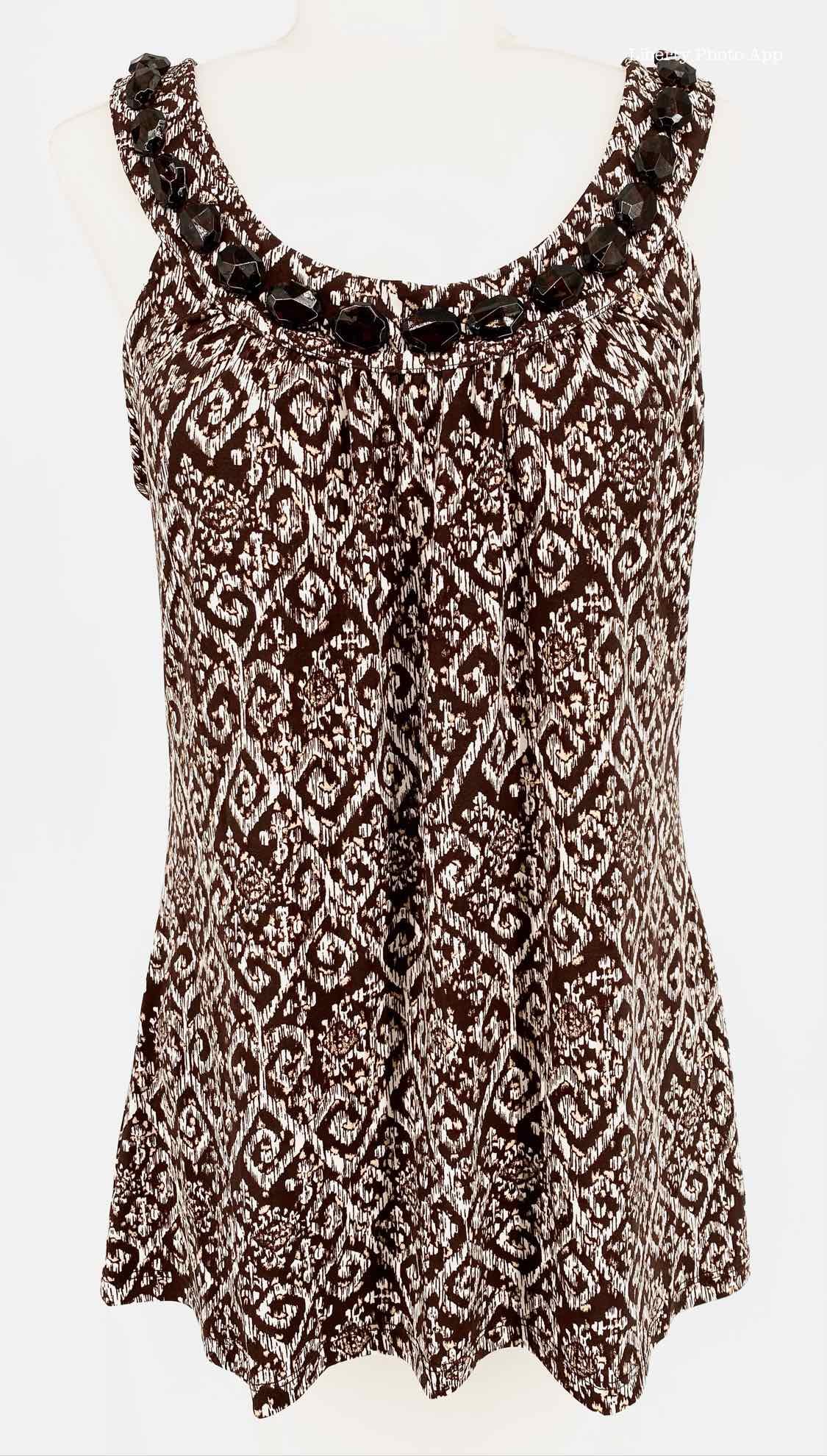 Michael Kors Size S brown/White Polyester Blend Embellished Sleeveless - Article Consignment