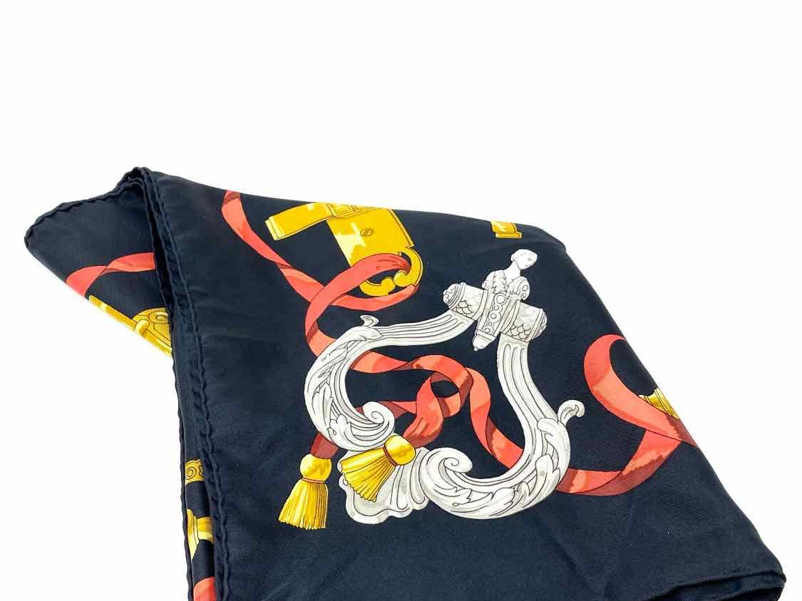 Hermes Silk Gold/Red Square 90cm Scarf - Article Consignment