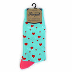 Parquet Men's Mint Hearts Shoe Size 6-12.5 Socks - Article Consignment