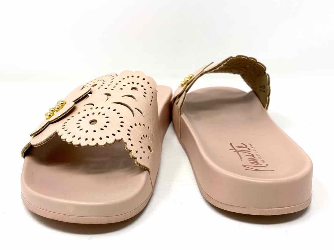nanette NANETTE LEPORE Women's Blush Slide Lazer Cut Size 9.5 Sandals - Article Consignment