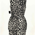 DOLCE & GABBANA Women's Silver/Black sheath Leopard Peplum Size 44/8 Dress - Article Consignment