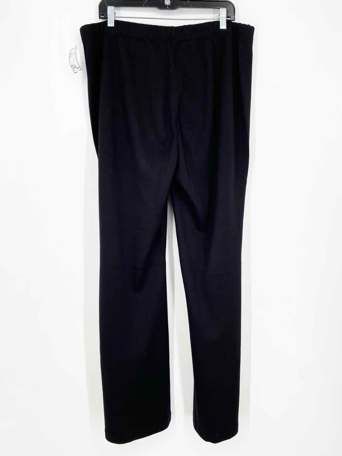 ST. JOHN Women's Black Wide Leg Stretch Knit Size 18 Pants - Article Consignment