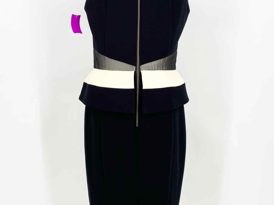 CUE Women's Black/Cream sheath Color Block Size 10 Dress - Article Consignment