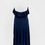Lauren by RL Size 6 Navy Halter Rayon Blend Ruffled Dress - Article Consignment