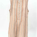 Faherty Women's Clay/blue Shift Cotton Stripe Size L Dress - Article Consignment