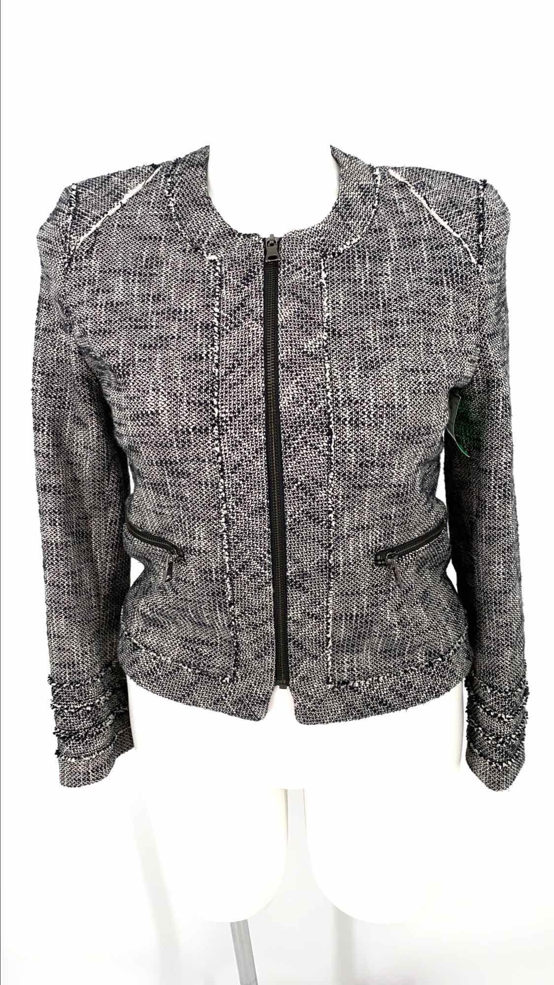 Banana Republic Size 12P black/white Tweed Blazer - Article Consignment