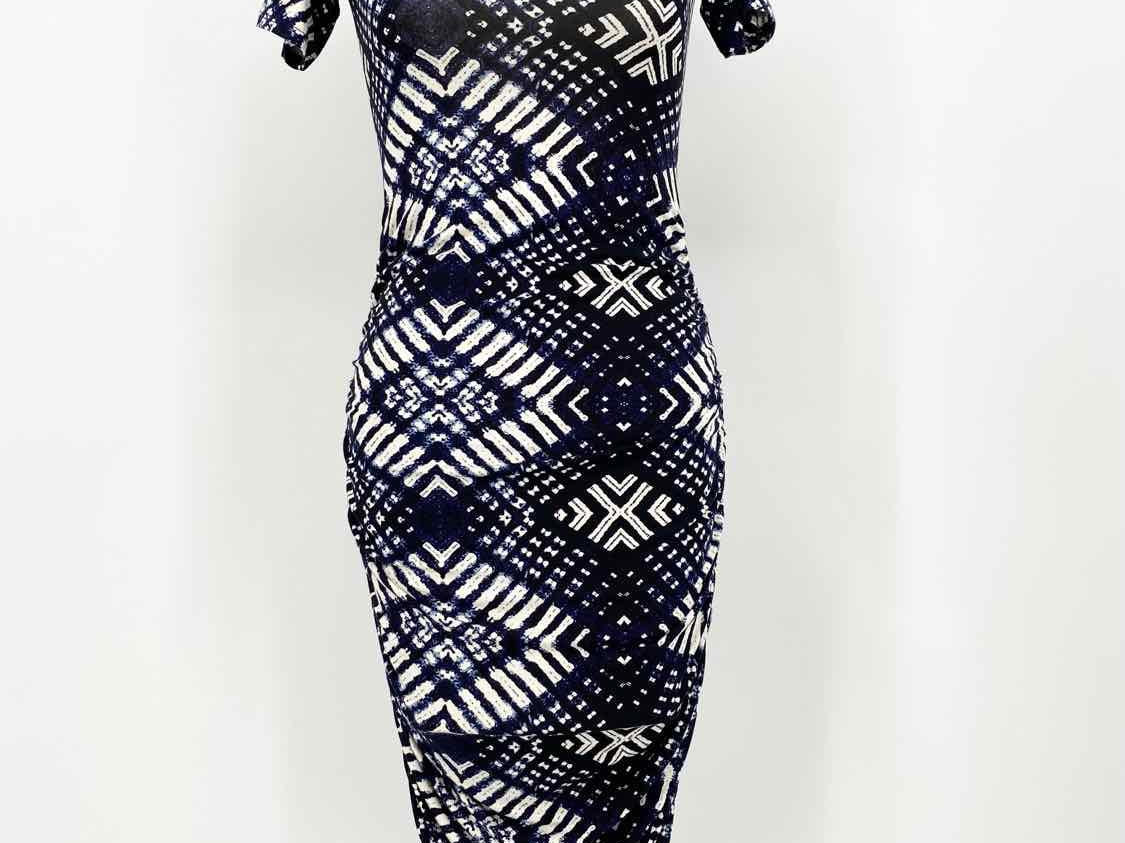 Rachel Pally Women's Navy/White Fitted Tribal Size XS Dress - Article Consignment