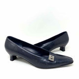 Salvatore Ferragamo Women's Navy Leather Italy Size 7.5 Pumps - Article Consignment