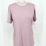 Wolford Women's Mauve T-shirt Cashmere Knit Italy Size L Short Sleeve Top - Article Consignment