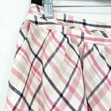 Joie Women's Cream/pink mini Linen Plaid Size M Skirt - Article Consignment