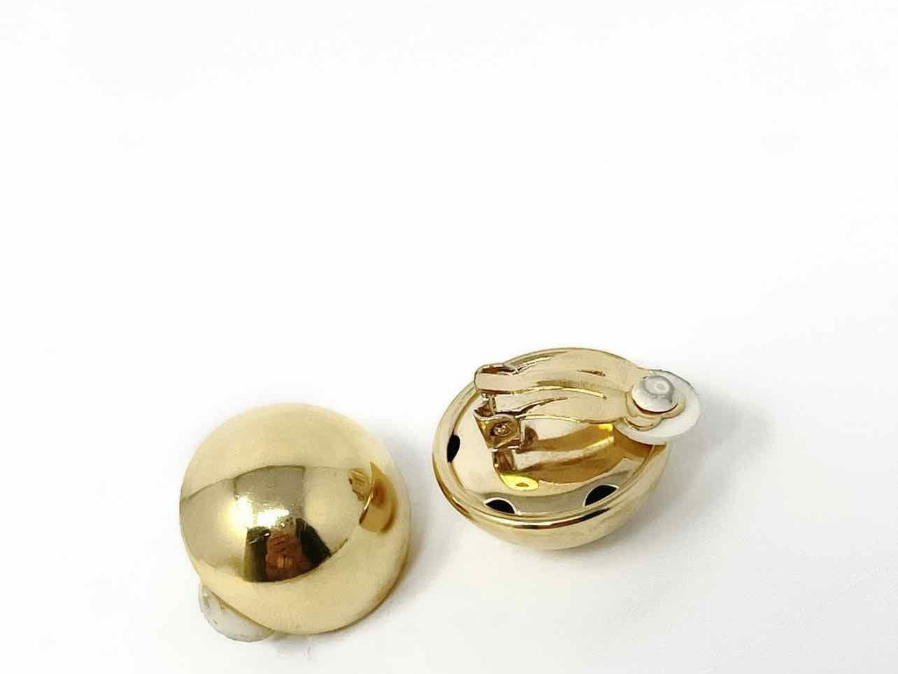 Givenchy Metal Gold Tone Dome Clip-ons - Article Consignment