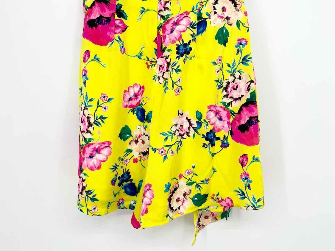 Express Women's Yellow Print Strapless Floral Size 4 Romper - Article Consignment