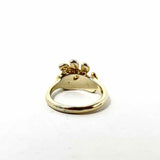 Gold Tone Fashion Leaves Cubic Zirconia Alloy Ring - Article Consignment
