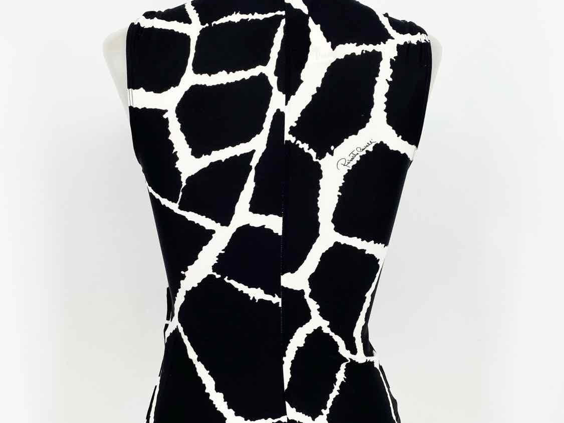 Roberto Cavalli Women's black/white Nylon Blend Abstract Size 40/4 Sleeveless - Article Consignment