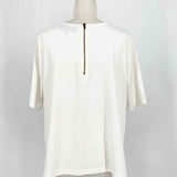 Sunday in Brooklyn Women's Ivory Jersey Lace Size L Short Sleeve Top - Article Consignment