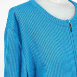 ST. JOHN Size XL Aqua Knit Cardigan - Article Consignment