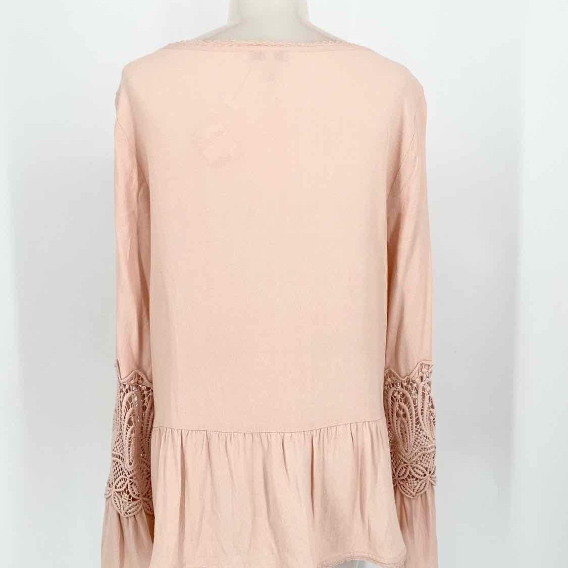 Joie Women's Blush Blouse Rayon Lace Trim Peplum Size M Long Sleeve - Article Consignment