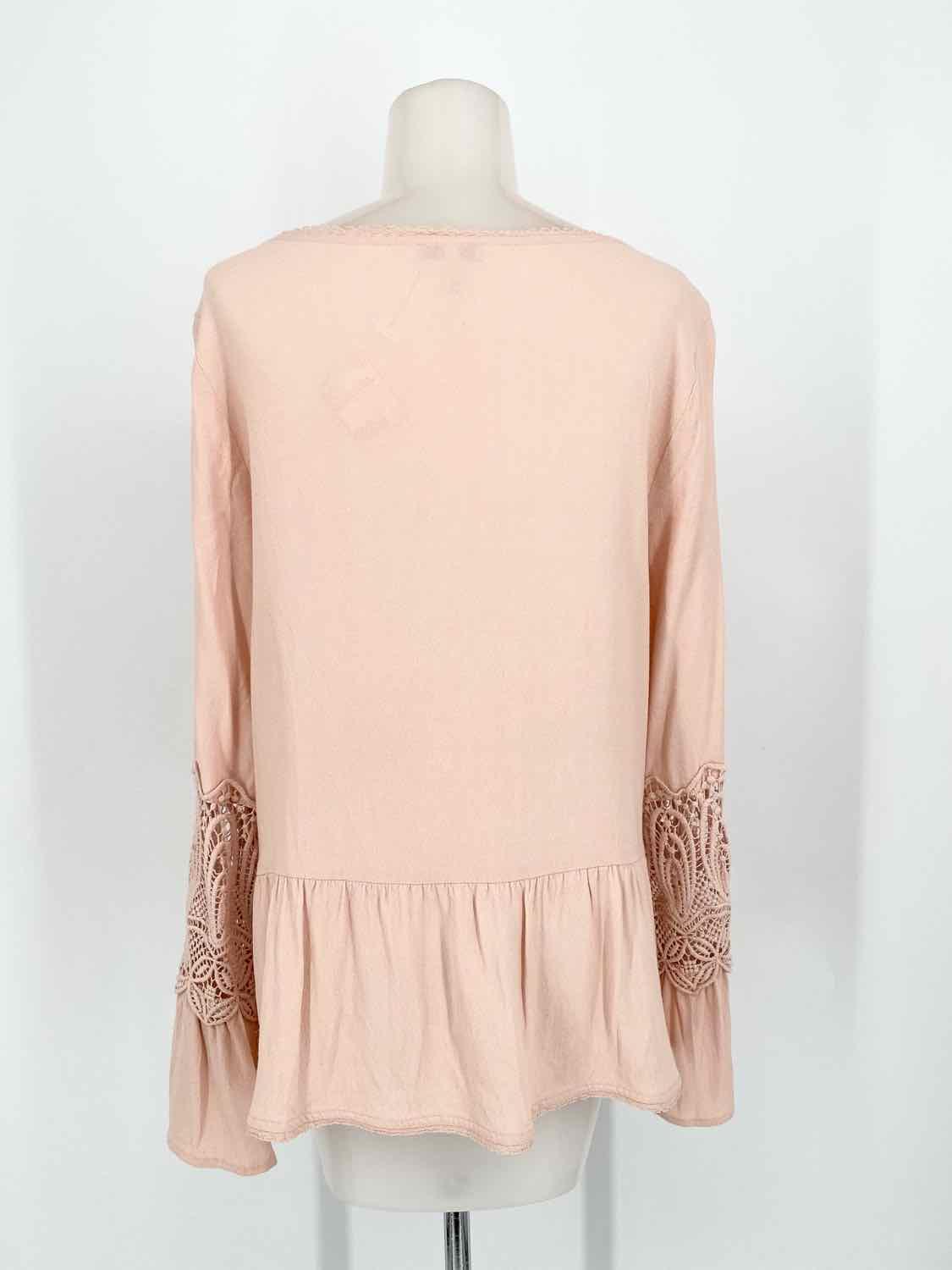 Joie Women's Blush Blouse Rayon Lace Trim Peplum Size M Long Sleeve - Article Consignment