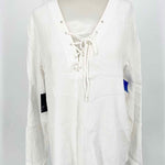 WILFRED FREE Women's Redling Blouse White Lace-up Rayon Size M Long Sleeve - Article Consignment