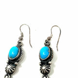 M&R .925 Silver/Turq Dangle Navajo Turquoise Earrings - Article Consignment