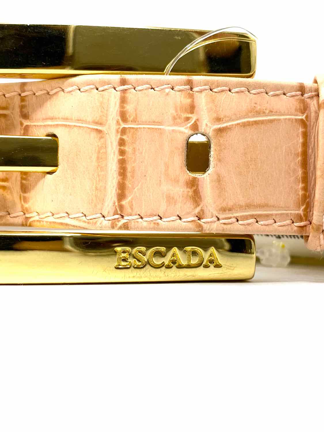 Escada Brown Leather Gold Hardware Belt