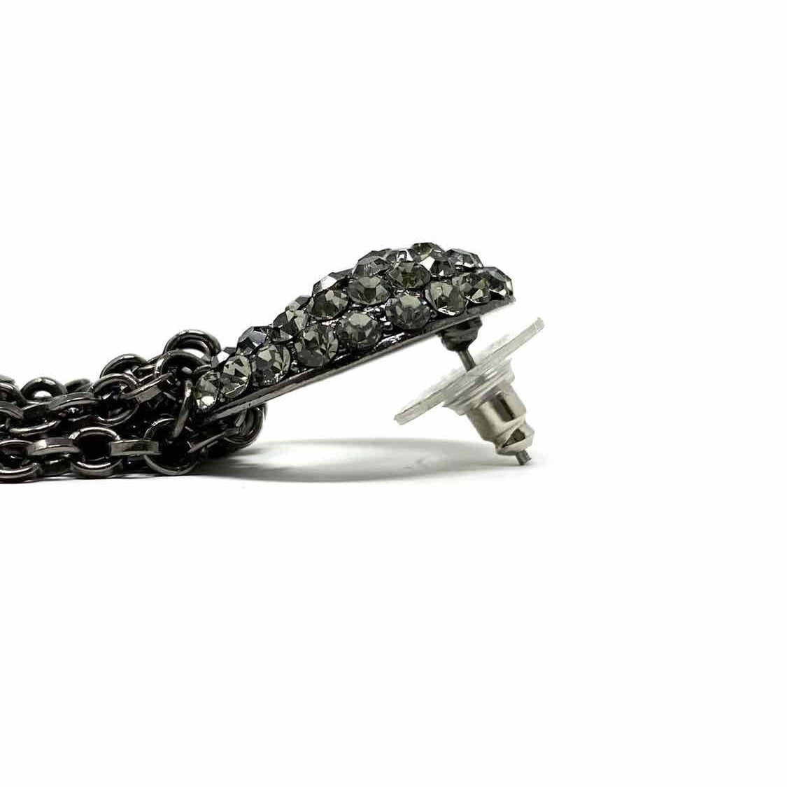 Black Tassel Chain Crystal Earrings - Article Consignment