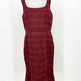 Tory Burch Women's Drew Dark Plum Sleeveless Tweed Size 12 Dress - Article Consignment