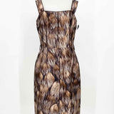 DOLCE & GABBANA Women's Brown Silk brushstroke Size 42/6 Dress - Article Consignment