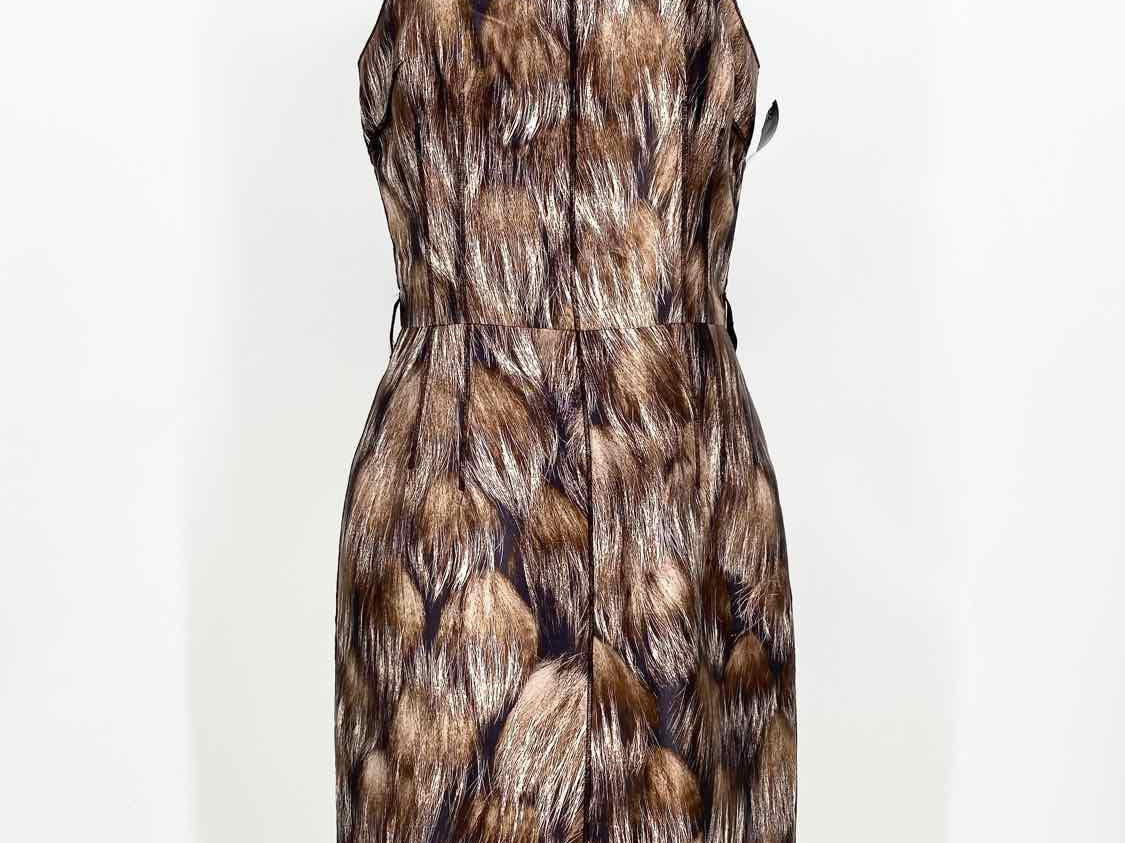 DOLCE & GABBANA Women's Brown Silk brushstroke Size 42/6 Dress - Article Consignment