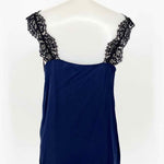 CAMI NYC Women's Navy/Black Tank Silk Lace Trim Size XS Sleeveless - Article Consignment