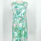 Women's Aqua/Pink Sleeveless Cotton Tropical Resort Size XS Lilly Pulitzer Dress - Article Consignment