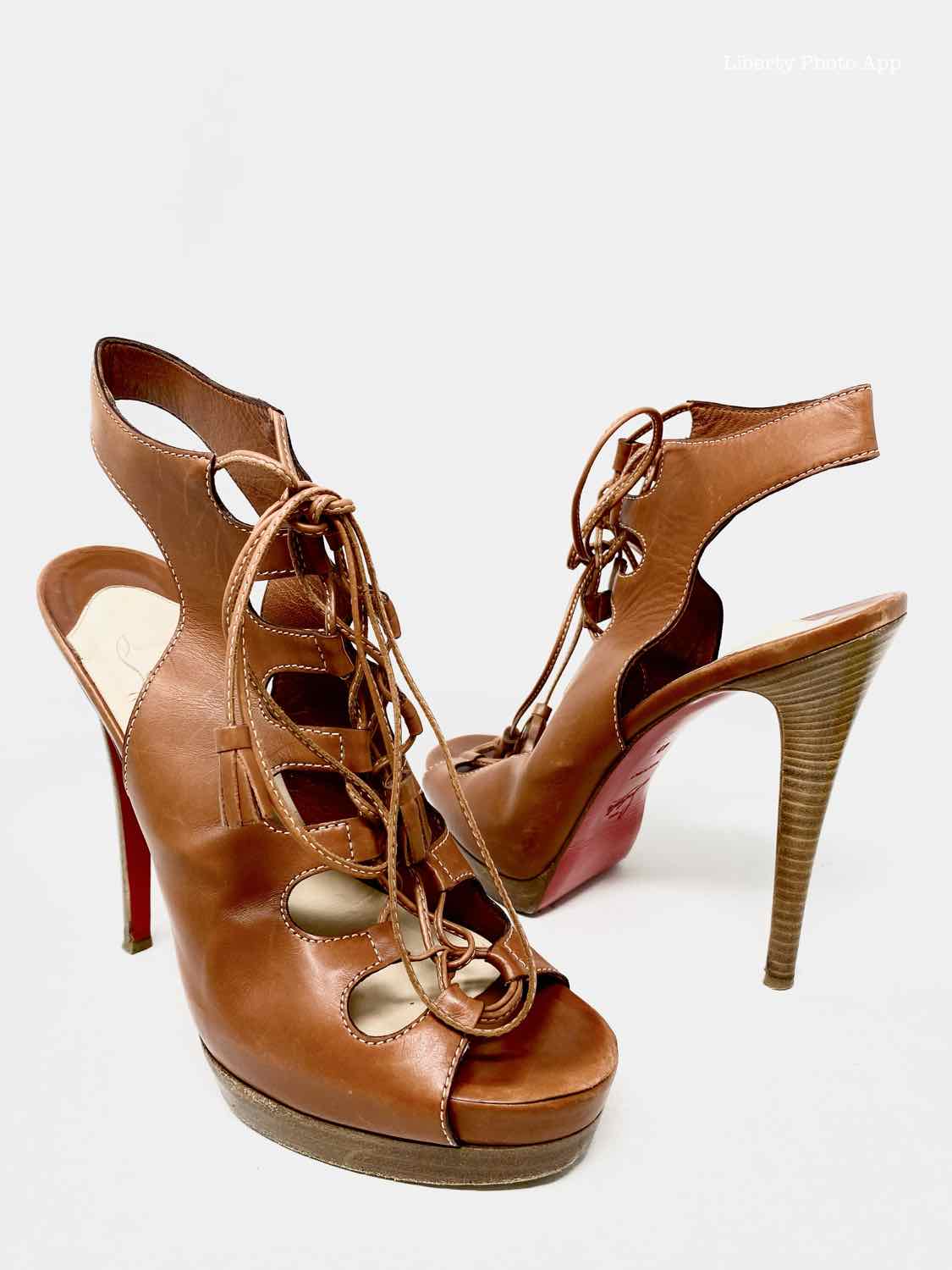 Christian louboutin sale lace up heels