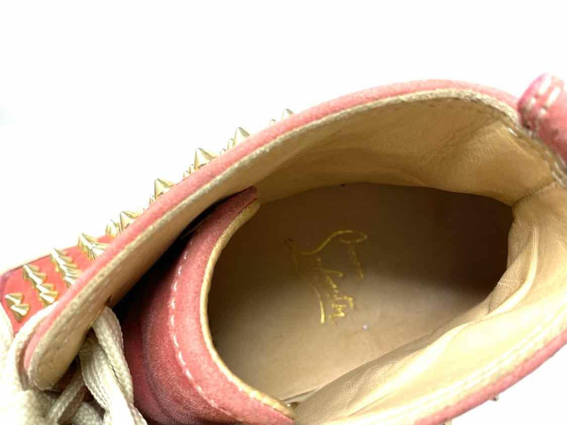 Christian Louboutin Women's Pink/Gold Studded Size 38/8 Sneakers - Article  Consignment
