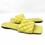 Bottega Veneta Women's Yellow Slide Quilted Italy Size 39/9 Sandals - Article Consignment