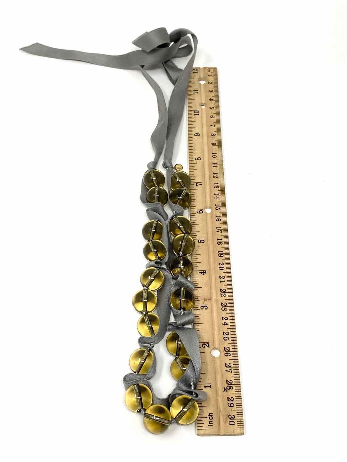 J Crew Ribbon Gray Beaded Necklace - Article Consignment