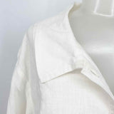 FLAX Women's White Linen Blouse Size 3X Long Sleeve - Article Consignment