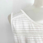 ATHLETA Women's White Tank Sheer Stripe Size S Sleeveless - Article Consignment