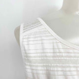 ATHLETA Women's White Tank Sheer Stripe Size S Sleeveless - Article Consignment