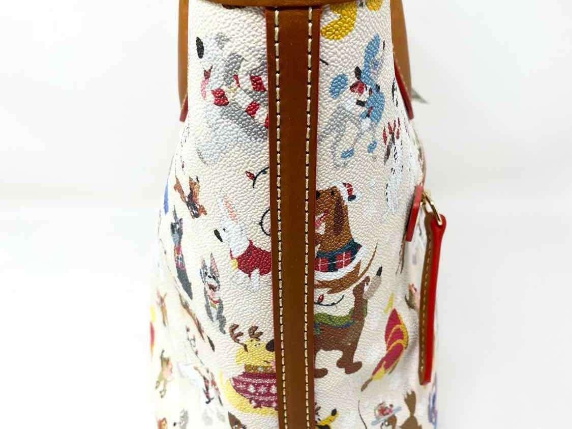 Dooney & Bourke Disney Coated Canvas Beige Print Santa Tails Tote - Article Consignment