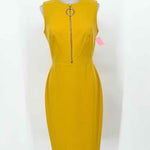 Calvin Klein Women's Mustard sheath Stretch Zip Size 2 Dress - Article Consignment