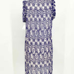 Isabel Marant Etoile Women's Blue/White Sleeveless Sheer Abstract Size S Dress - Article Consignment