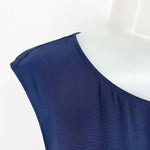 Theory Women's Navy Sleeveless Silk Size 6 Dress - Article Consignment