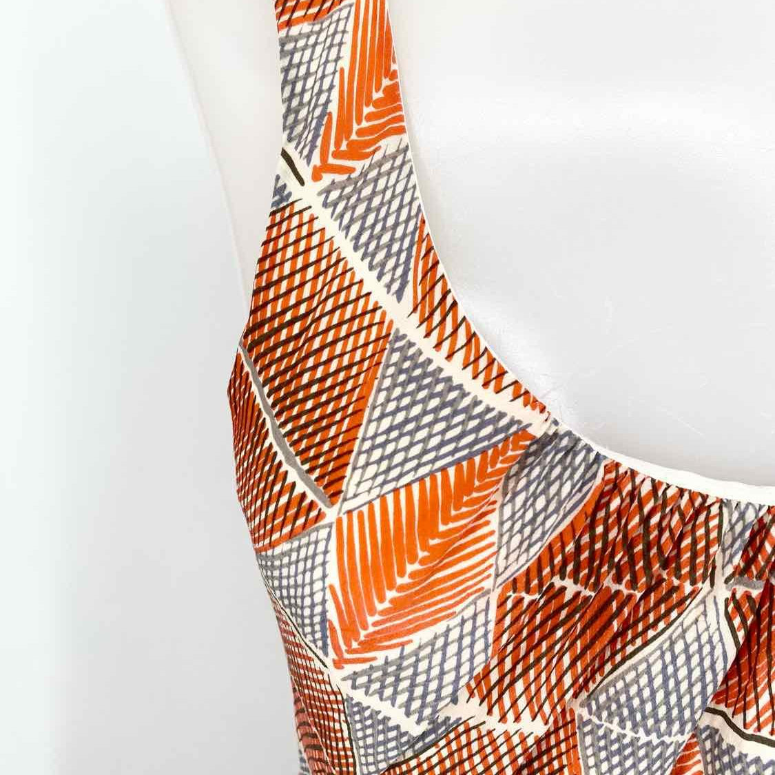Broadway&Broome Women's Orange/gray Sleeveless Print Size 4 Dress - Article Consignment