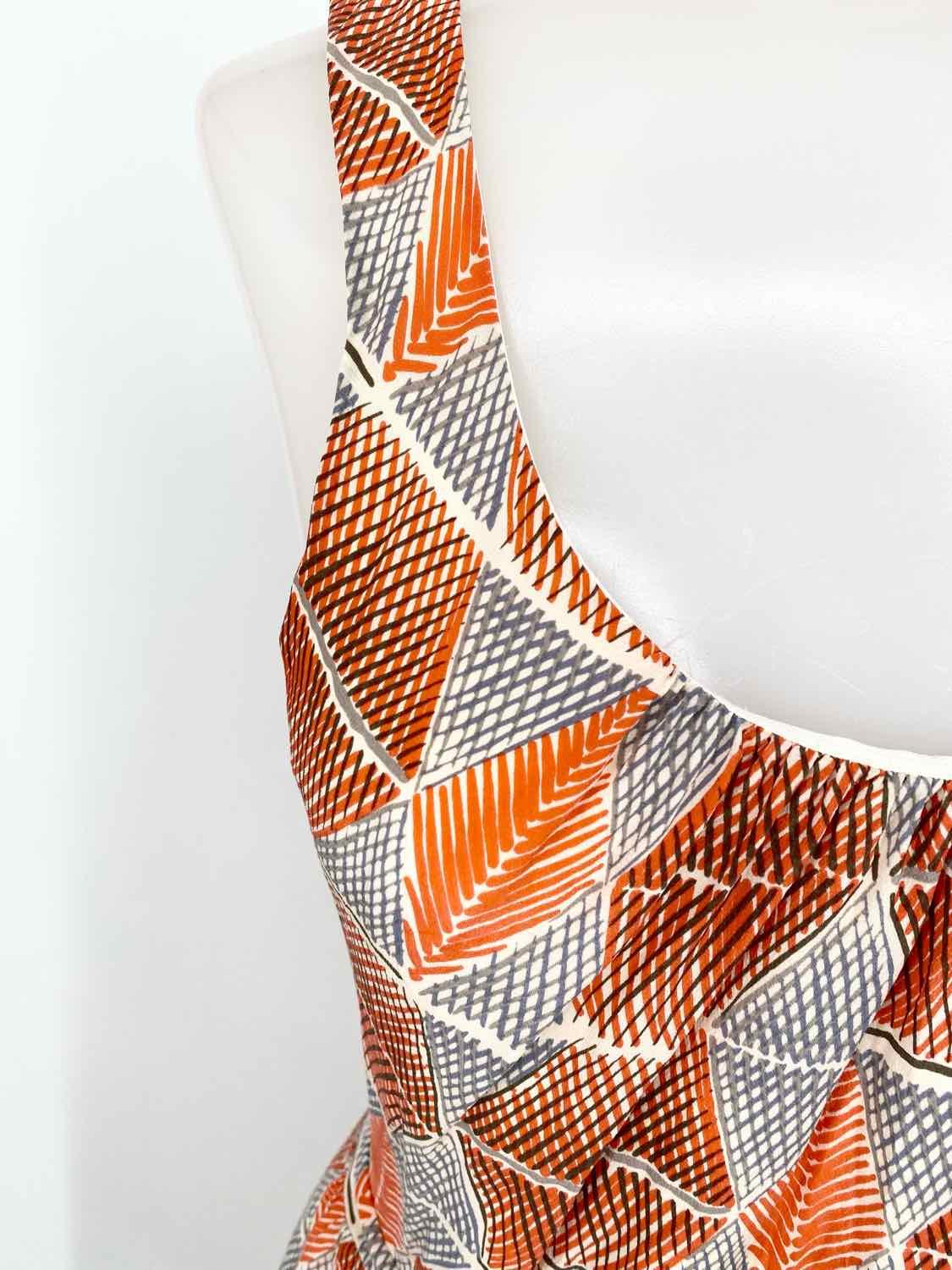 Broadway&Broome Women's Orange/gray Sleeveless Print Size 4 Dress - Article Consignment