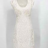 MM Couture Women's White sheath Lace V-neck Size S Dress - Article Consignment