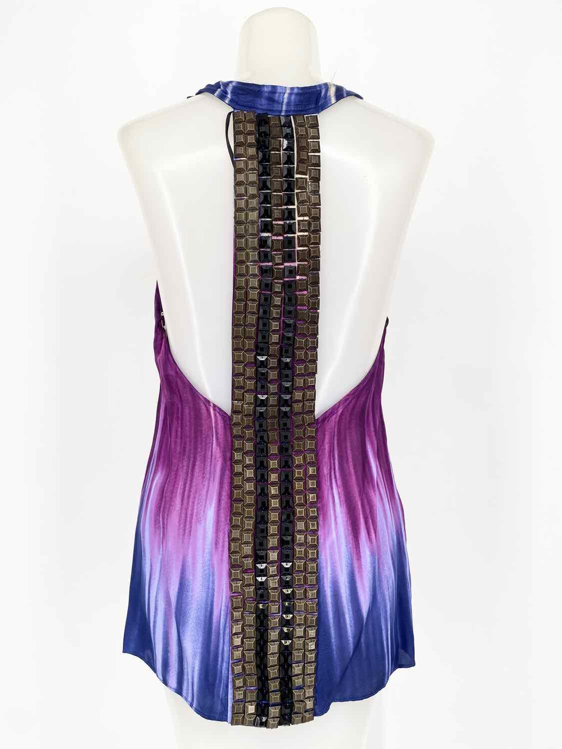 Erato Women's Purple/Blue High Neck Viscose Girls Night Out Size 0 Sleeveless - Article Consignment
