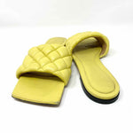 Bottega Veneta Women's Yellow Slide Quilted Italy Size 39/9 Sandals - Article Consignment