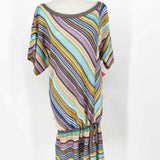 M MISSONI Women's Multi-Color Drop Waist Knit Chevron Italy Size 10 Dress - Article Consignment
